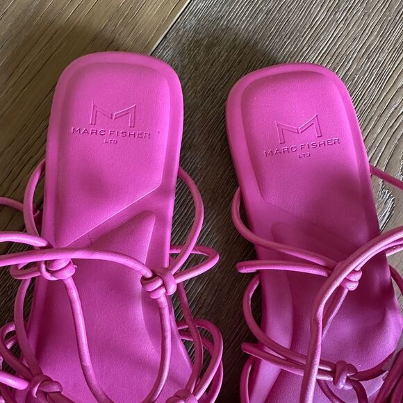 MARC FISHER  Monnie Ankle Wrap Sandal In Pink - Picture 4 of 10